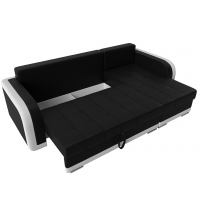 Угловой диван Марсель (экокожа чёрный белый) - Изображение 3
